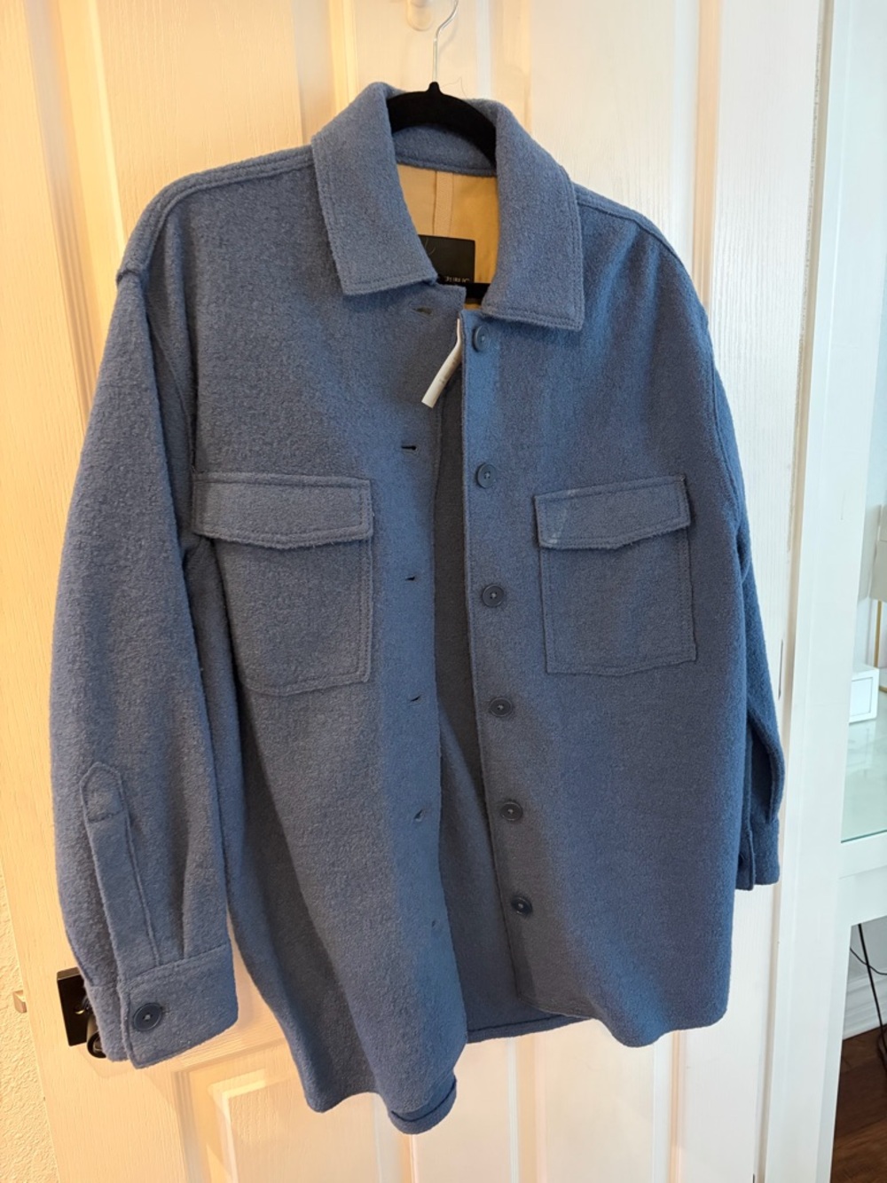 Banana Republic Blue Button-Front Shirt Jacket